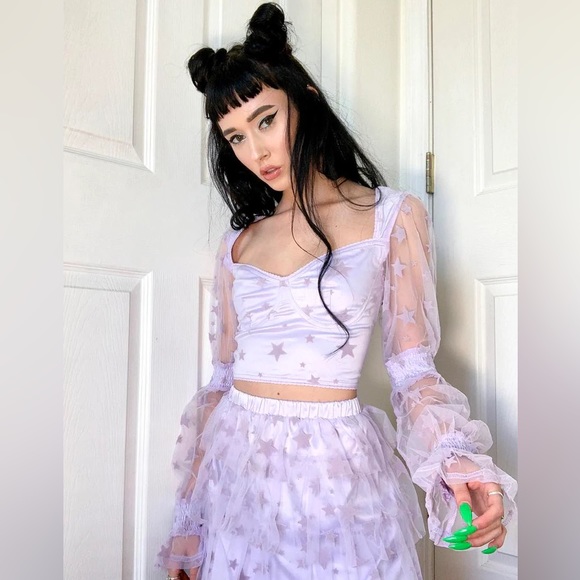 Cosmic Dust Puff Sleeve Top - Picture 2 of 8